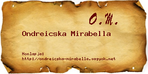 Ondreicska Mirabella névjegykártya